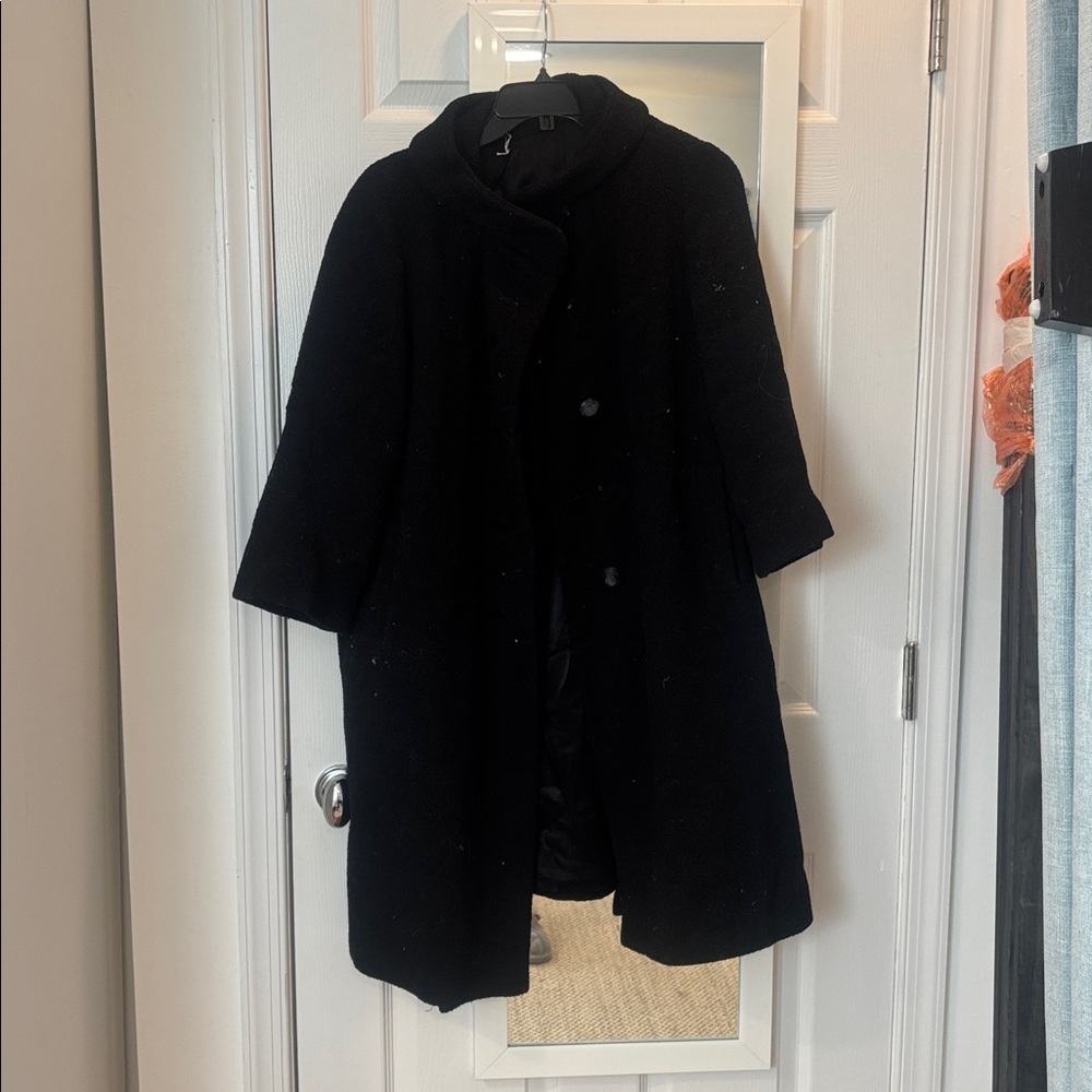 Vintage Whitley-Ettershank Black Wool Coat S-L